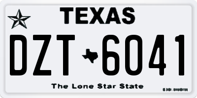 TX license plate DZT6041