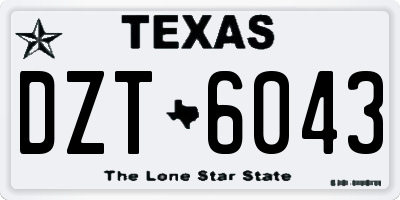 TX license plate DZT6043