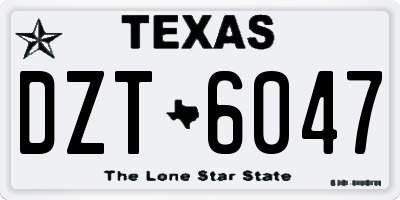TX license plate DZT6047