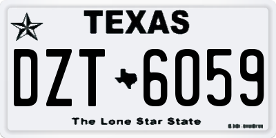 TX license plate DZT6059