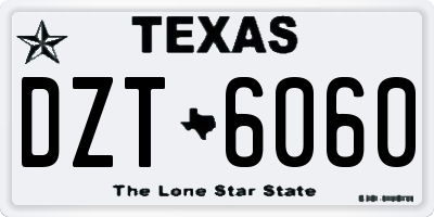 TX license plate DZT6060