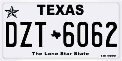 TX license plate DZT6062