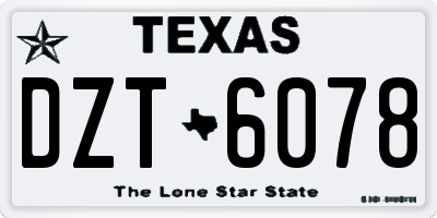 TX license plate DZT6078