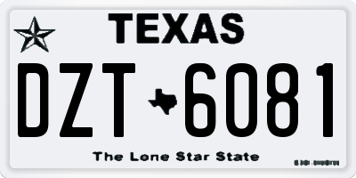 TX license plate DZT6081