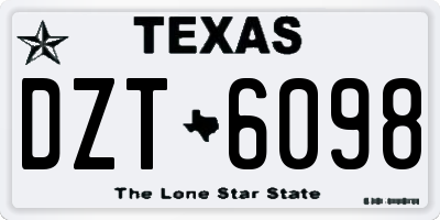 TX license plate DZT6098