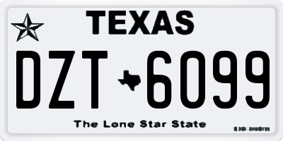 TX license plate DZT6099