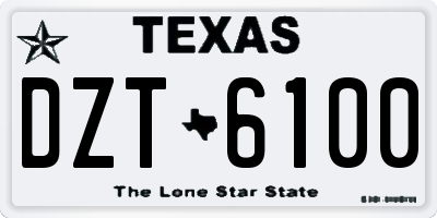 TX license plate DZT6100