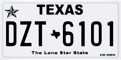 TX license plate DZT6101