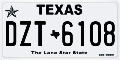 TX license plate DZT6108