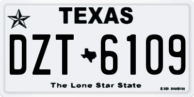 TX license plate DZT6109