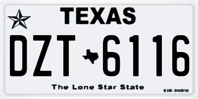 TX license plate DZT6116