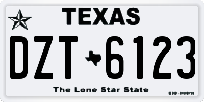 TX license plate DZT6123