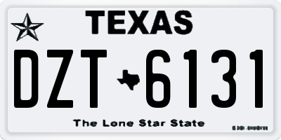 TX license plate DZT6131