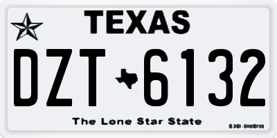TX license plate DZT6132