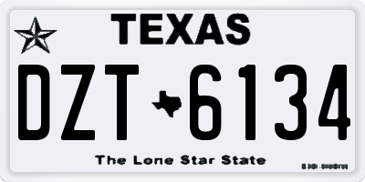 TX license plate DZT6134