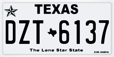 TX license plate DZT6137