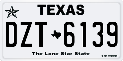 TX license plate DZT6139