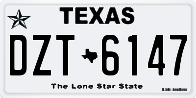 TX license plate DZT6147