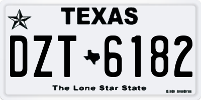 TX license plate DZT6182