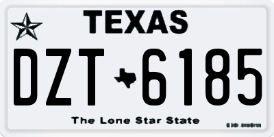 TX license plate DZT6185