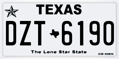 TX license plate DZT6190