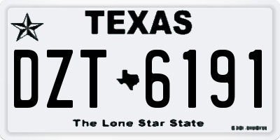 TX license plate DZT6191