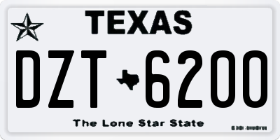 TX license plate DZT6200
