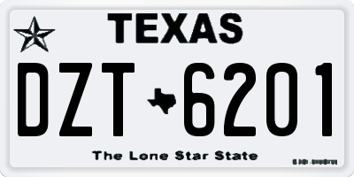 TX license plate DZT6201