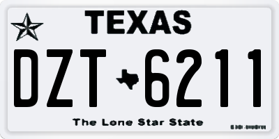 TX license plate DZT6211