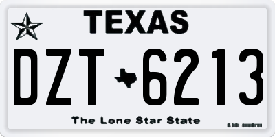 TX license plate DZT6213