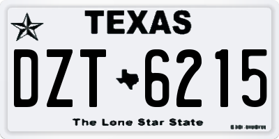 TX license plate DZT6215