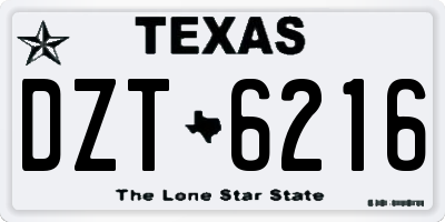TX license plate DZT6216