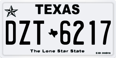 TX license plate DZT6217