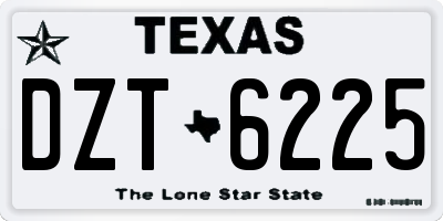 TX license plate DZT6225