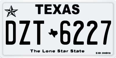 TX license plate DZT6227