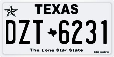 TX license plate DZT6231