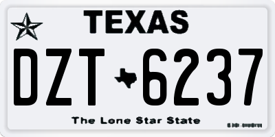 TX license plate DZT6237