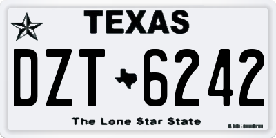 TX license plate DZT6242