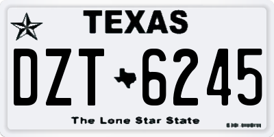 TX license plate DZT6245