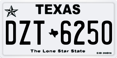TX license plate DZT6250