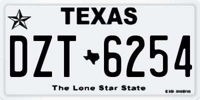 TX license plate DZT6254