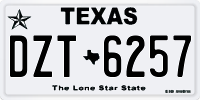 TX license plate DZT6257