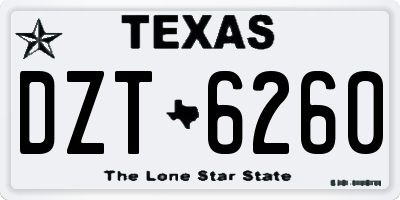 TX license plate DZT6260
