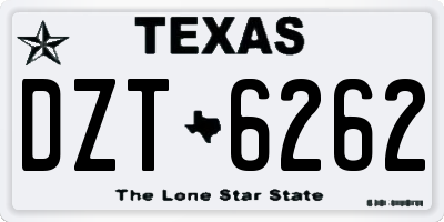TX license plate DZT6262