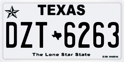 TX license plate DZT6263