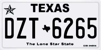 TX license plate DZT6265