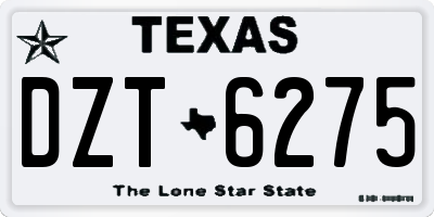 TX license plate DZT6275