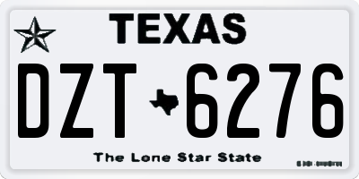 TX license plate DZT6276