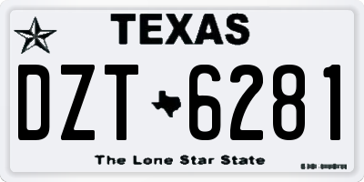TX license plate DZT6281