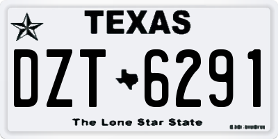 TX license plate DZT6291